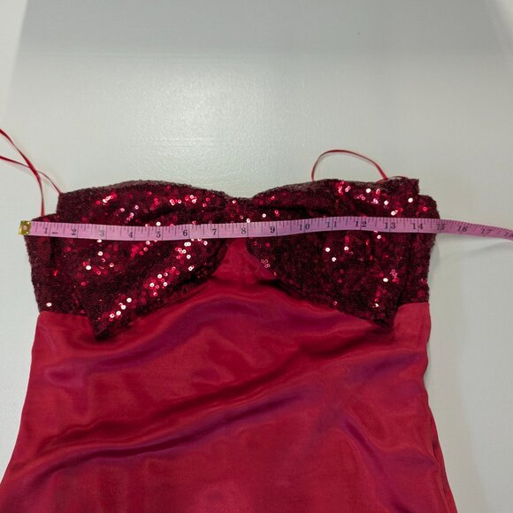 Fashion Nova NWT but *Imperfect Size Small Red Serena Satin Mini Dress - Picture 9 of 16